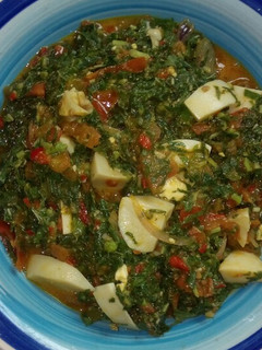 A picture of Spinach/boiled egg sauce.