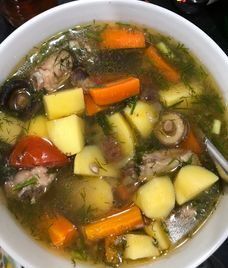 canh nấm hương cà chua