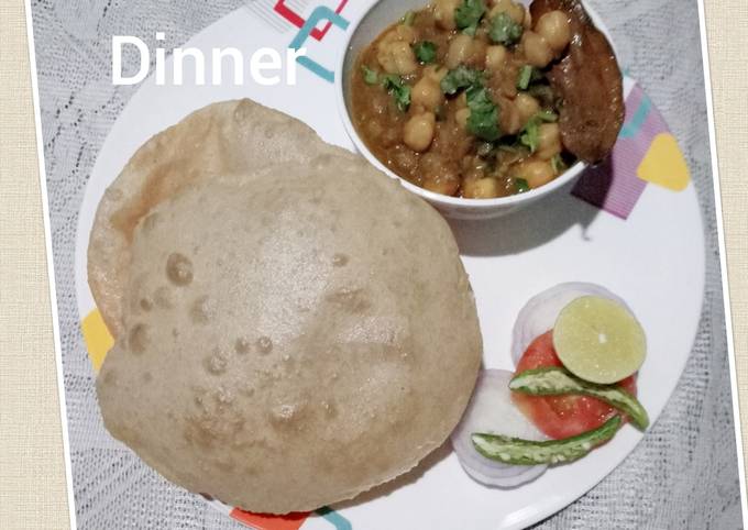 Chole bhature yummy dinner and all time favourite