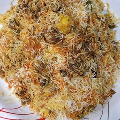 A picture of Dum beef biryani.