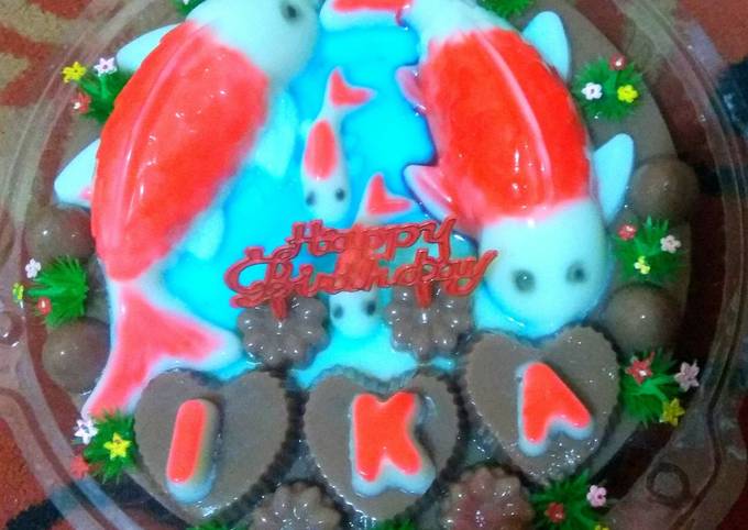 Puding Birthday ikan Koi Chocolatos