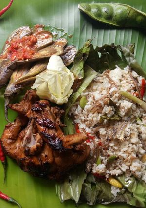 Foto resep Nasi liwet,ayam dan sambel terong bakar