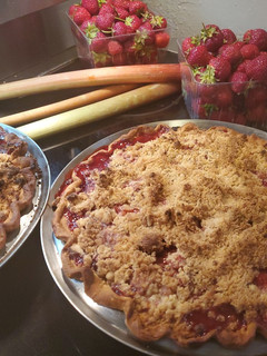 A picture of Strawberry Rhubarb pie.