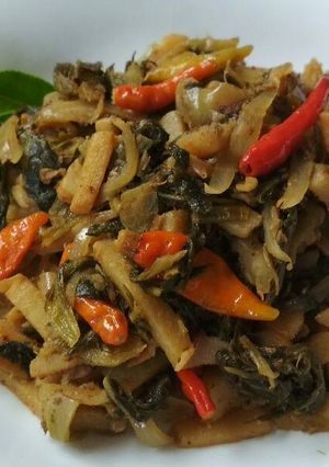 Foto resep Tumis Asinan Sawi & Rebung