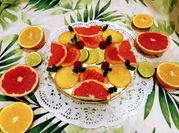 Una foto de mousse de naranjas