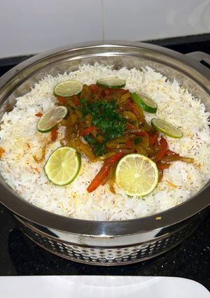 صورة لوصفة رز بالسالمون 🐟