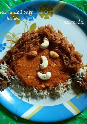 A picture of #Kesaria doll oats halwa.