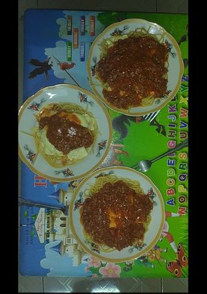 Hình của món Sốt mì ý Spaghetti thịt bò.