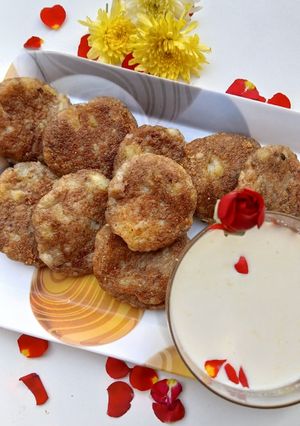 A picture of Fasting Special Amaranth Flour Cutlets with Thandai.