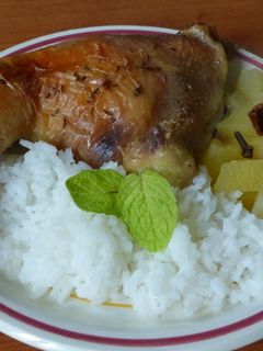 Una foto de Muslos de pollo asado