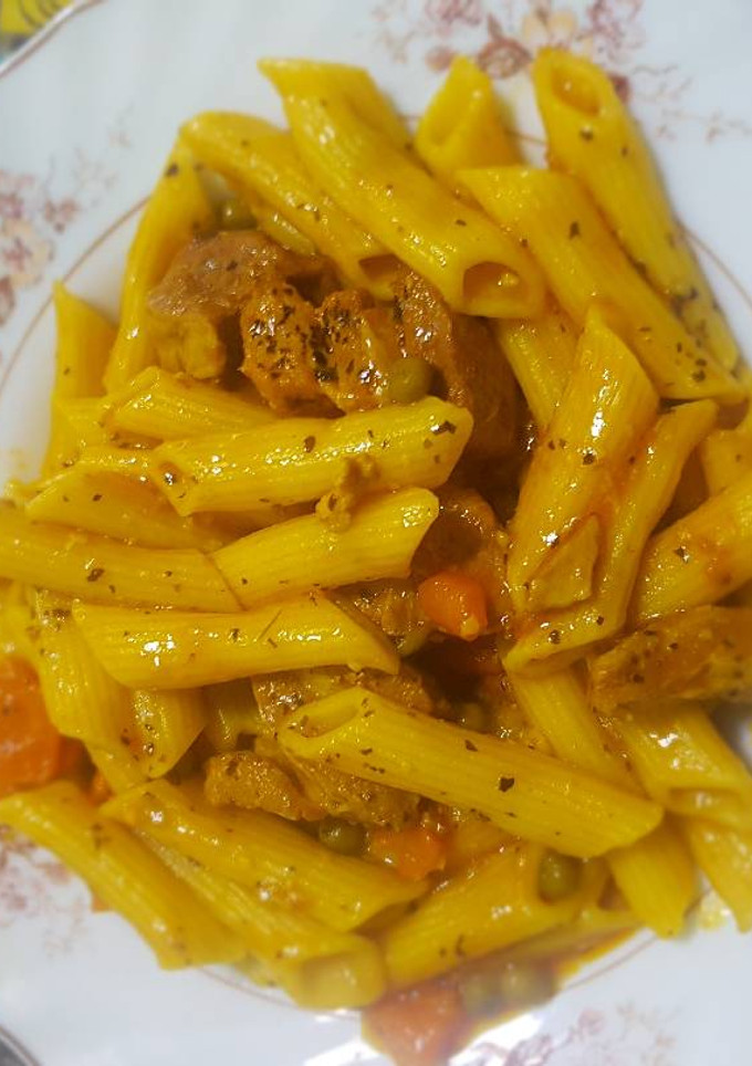 Una foto de Macarrones al whisky en olla rápida