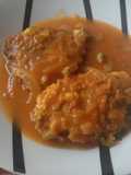 Tortitas de pollo y ejotes en caldito de jitomate