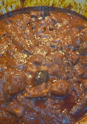 A picture of Old fashioned Meaty Eggplant stew.