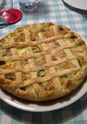 Foto di Tortino di verdure di settembre vestita da crostata