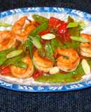 CAMARONES CON VAINAS DE ARVEJAS TIERNAS, SZECHUAN (Chino)