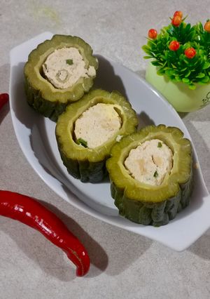 Foto resep Pare kukus isi tahu
