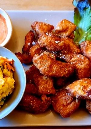 Foto resep 28. Ayam Karaage saus mayonnaise pedas dan Japanese Potato Salad