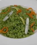 Arroz verde de espinaca