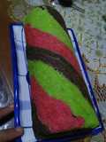 Roll Cake Rainbow tanpa pengembang