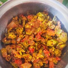 A picture of Maharashtrian Style Bhindi. (Bhendichi Bhaji).