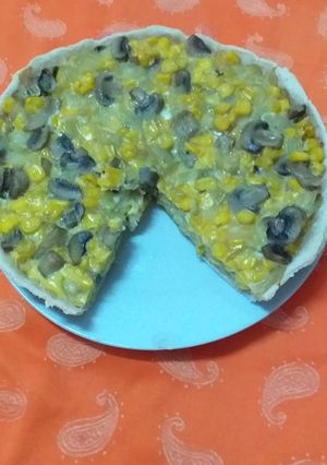 Una foto de Quiche de champiñones