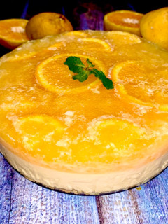 ஆரஞ்சு சீஸ் கேக் (Orange cheese cake recipe in tamil) செய்முறை முக்கிய புகைப்படம்