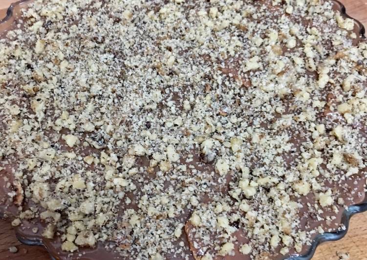 Tarta de galletas con flan de chocolate