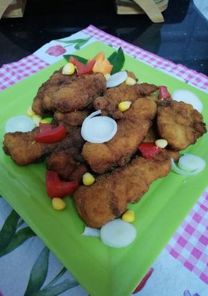 صورة لوصفة تشكن ستربس بتتبيلتي الخاصة 😋