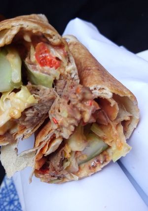 A picture of Beef shawarma.