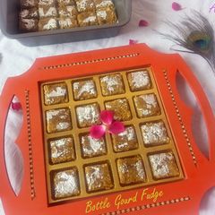 Rose Petal jam (Gulkand) flavored Bottle Gourd Fudge / Lauki Ki Barfi A picture of Rose Petal jam (Gulkand) flavored Bottle Gourd Fudge / Lauki Ki Barfi.