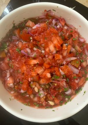 A picture of Strawberry Tomato Salsa.