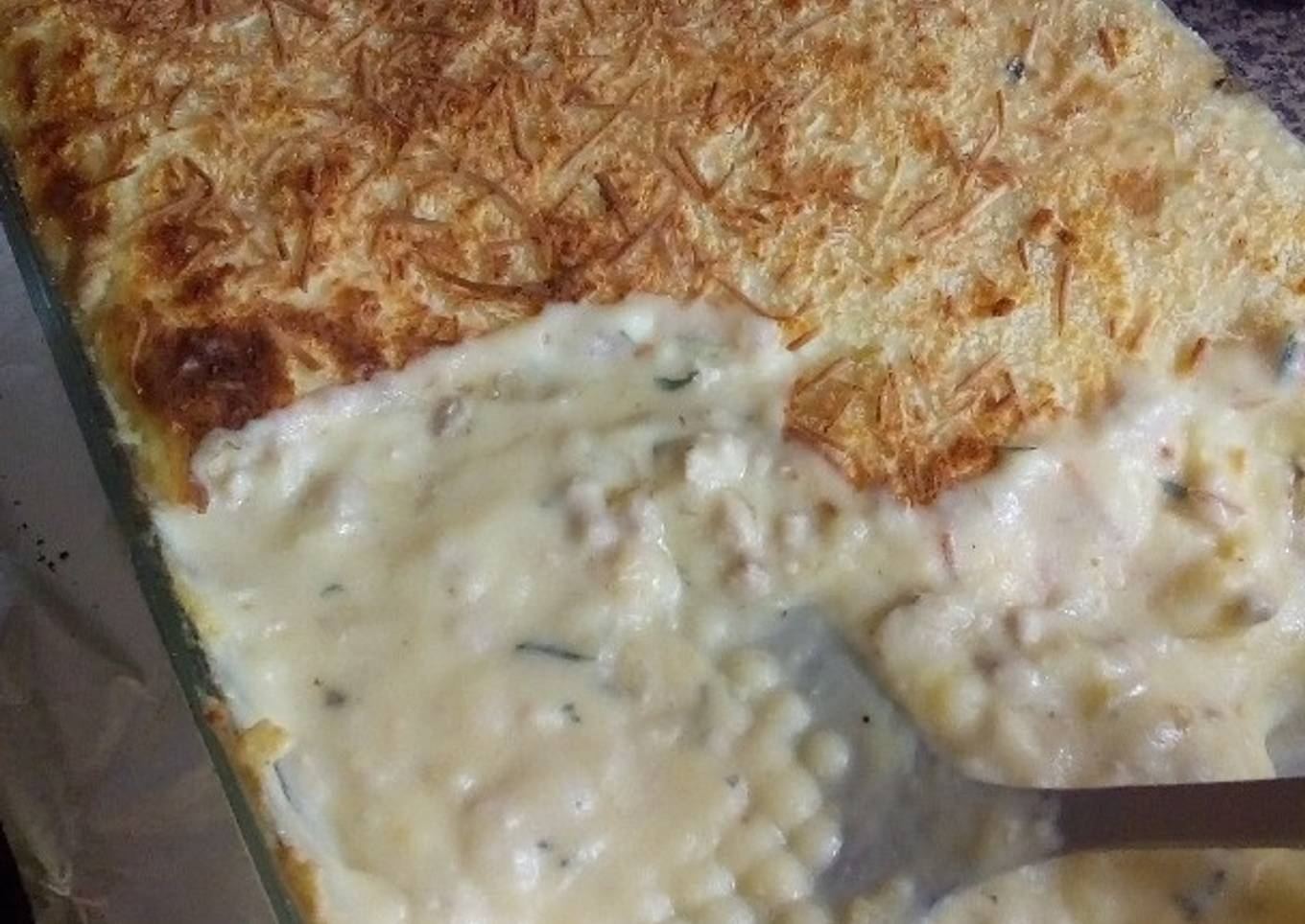 Pastel de carne con puré de patatas casero