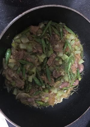 Foto resep Tumis daging buncis kacang merah