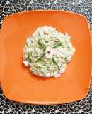 Risotto con asparagi selvatici e gambero rosso