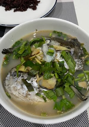 A picture of Tom Yum Head Salmon’s Clear Soup.