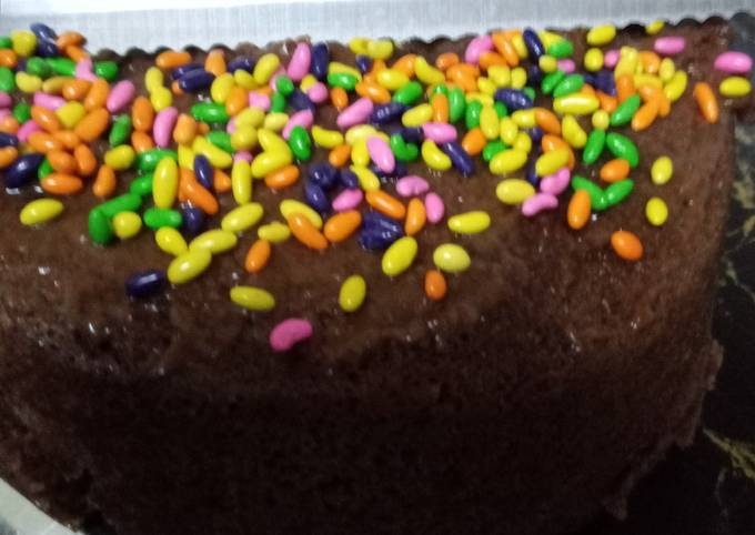 Microwave eggless chocolate cake