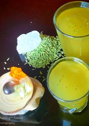 A picture of Saunf (Fennel seeds) sharbat.