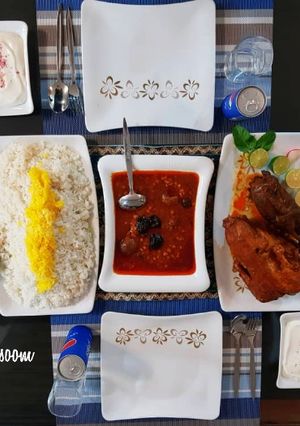 عکسی از دستور خورشت پرنده شکم پر