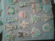 A picture of christmas cookies with icing