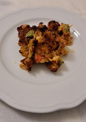 O poză a rețetei Piept de pui cu bostănei și roșioare în friteuza cu aer.