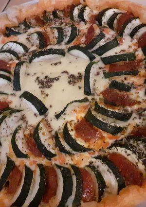 Une photo de Tarte aux courgettes et chorizo