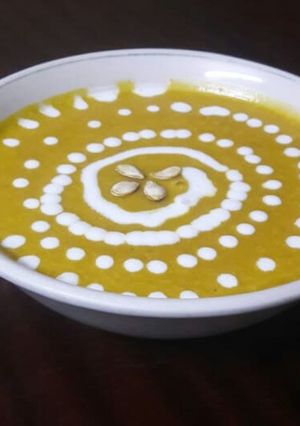 A picture of Coconut cream butter nut soup #Teamcontest#THEBIGFIVE#Kidsmenu#.