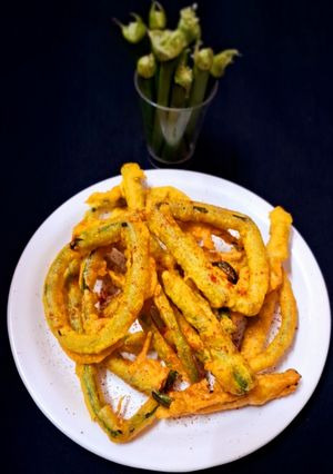 A picture of Fried onion Scapes Rings.