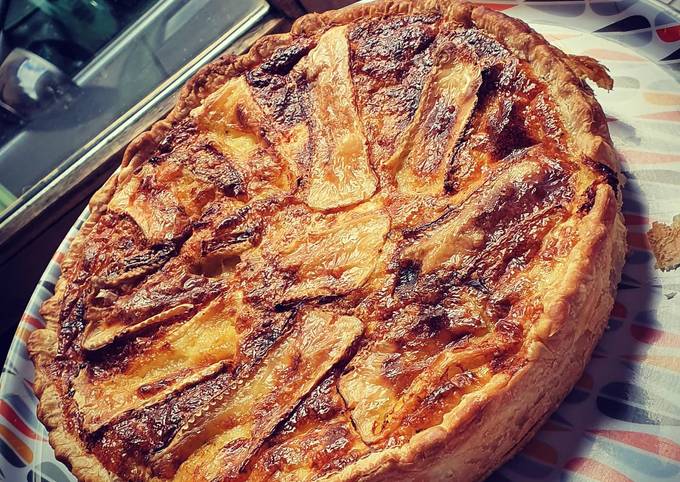 Tarte au brie et aux poireaux