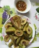 Sung luộc, cà tím luộc