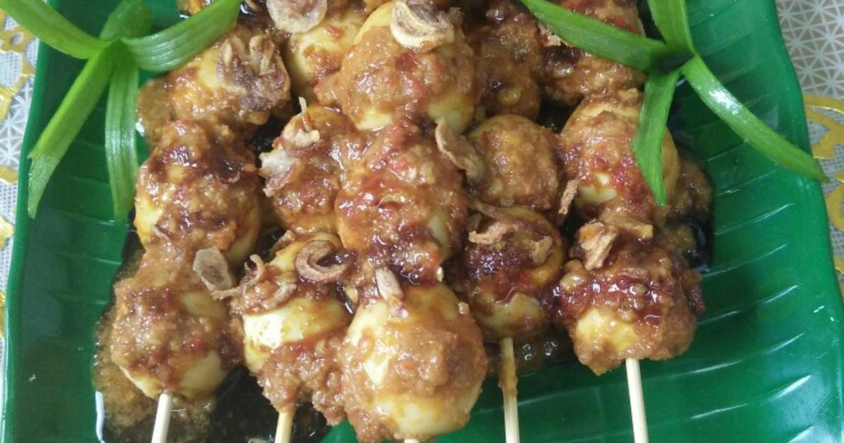 5 resep sate telur puyuh bumbu kacang enak dan sederhana 