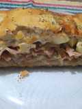 Calzone relleno de cebolla y champiñones