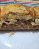 Calzone relleno de cebolla y champiñones