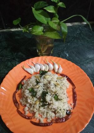 A picture of Winter special garlic rice.