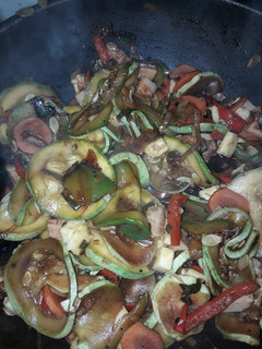 Una foto de Verduras al wok